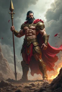 Ares: Powerful Greek God of War, ready for war.