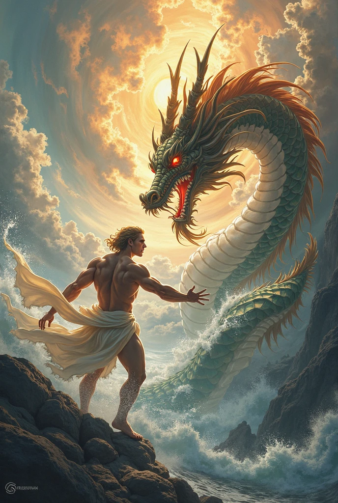Apollo vs Dragon King (Long Wang) (Chinese Dragon God) In a coliseum